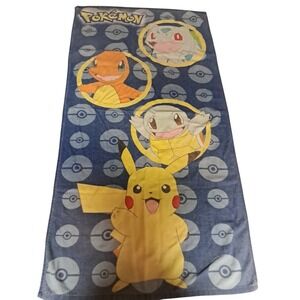 Vintage Pokémon Beach Towel 53x27‎ Pikachu Charizard Bulbasar Charmander 90s